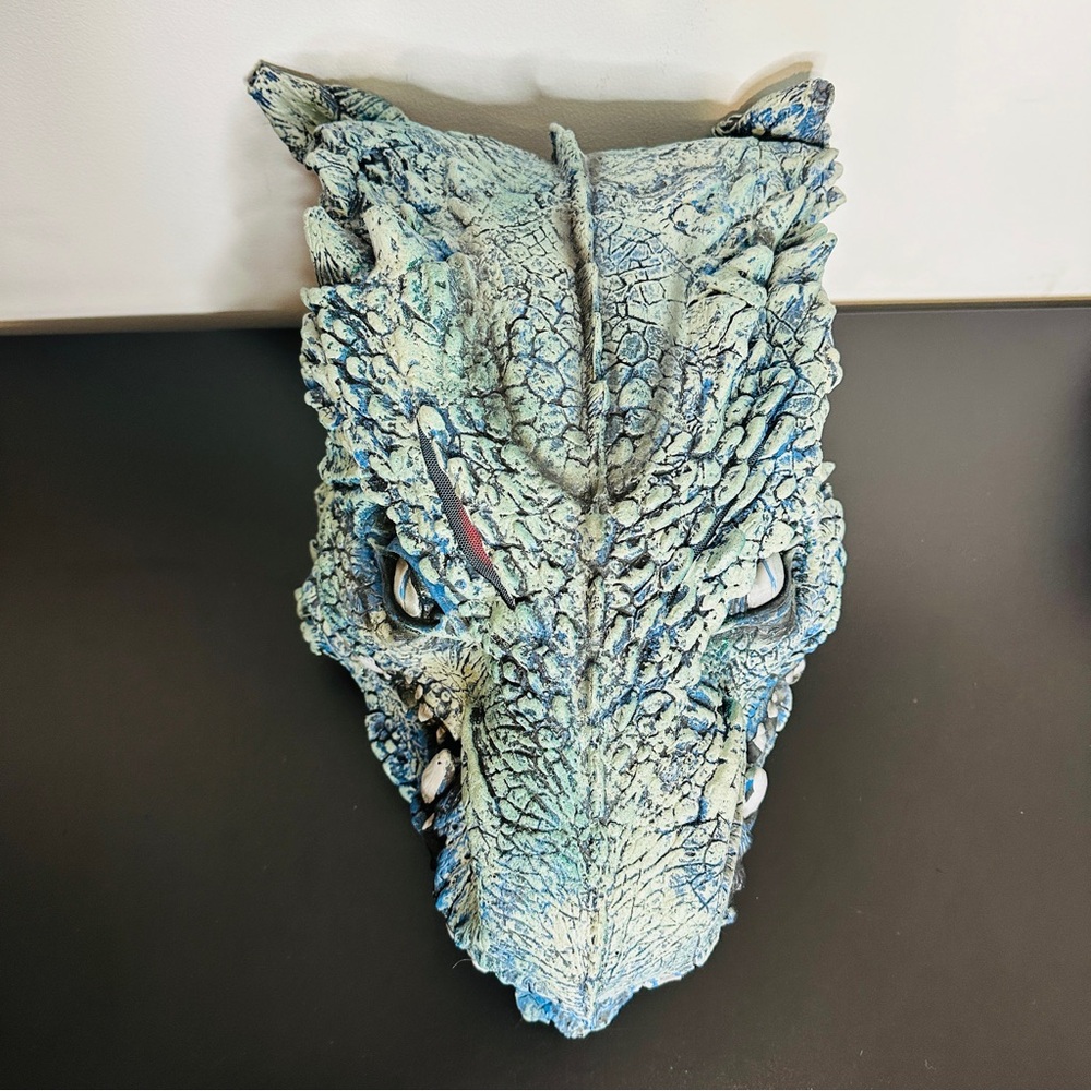WINTER ARCTIC DRAGON COSTUME FANTASY SERPENTINE COSPLAY MASK Game of Thrones Blu - Picture 9 of 9